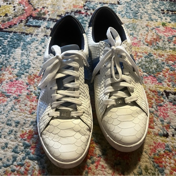 MICHAEL MICHAEL KORS Irving Stripe Snake-Embossed Leather Sneaker size 10 - Picture 3 of 8